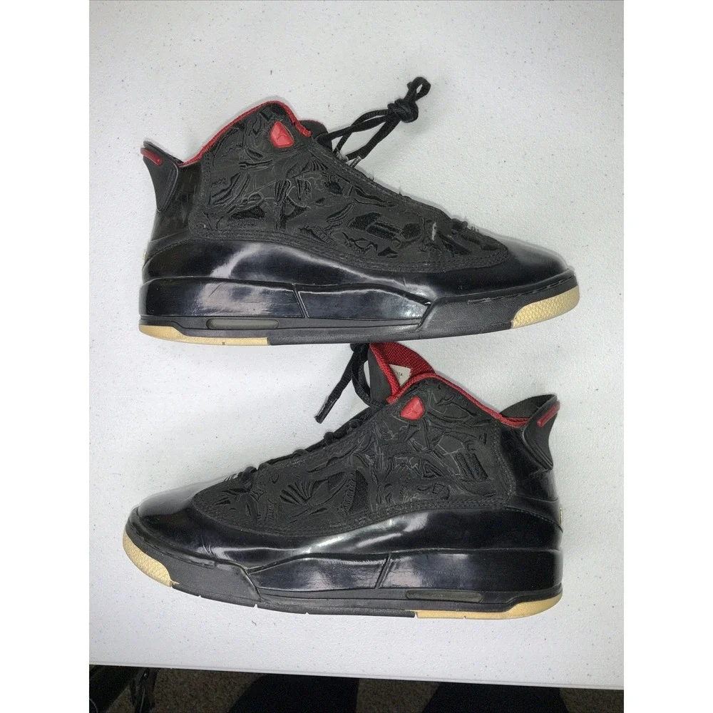 Nike‎ Air Jordan Dub Zero GS Basketball Shoes 6.5Y Black White Red 311047-061